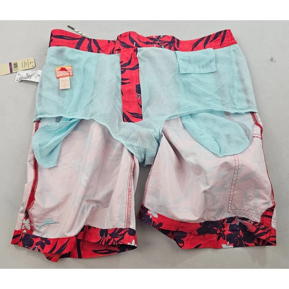 Tommy Bahama Relax trunks swimwear mens XXL 2XL pockets red ATR914571 floral